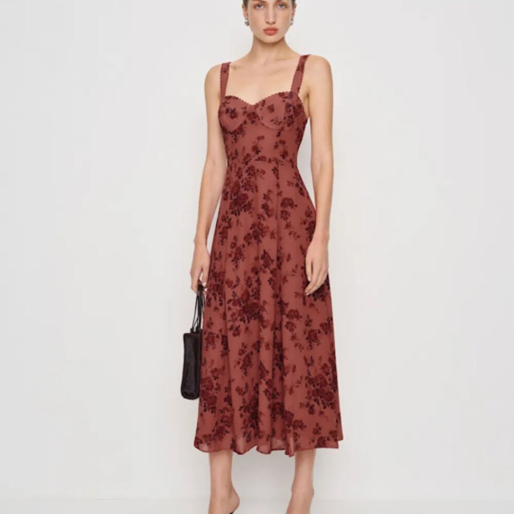 Reformation Lela Dress in Clarette - Size 8